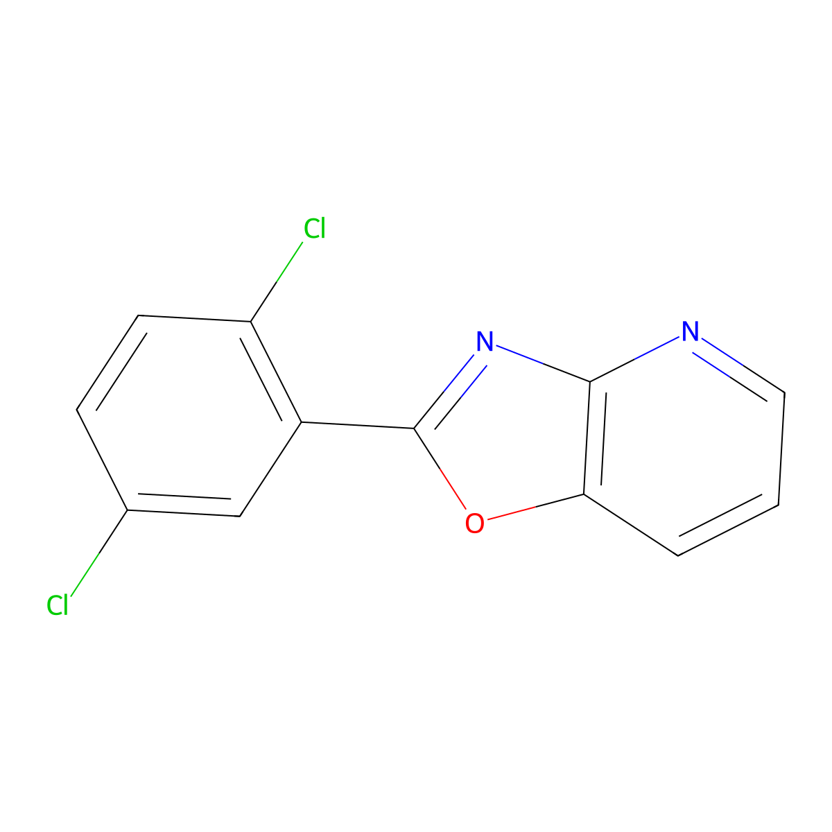 2-(2,5-Dichlorophenyl)[1,3]oxazolo[4,5-b]pyridine molecular structure, CAS 52333-67-2