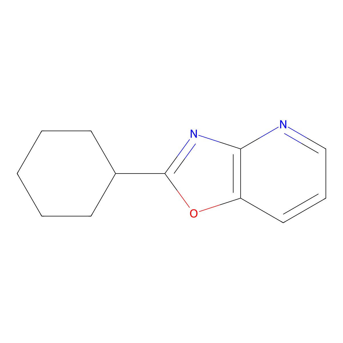 2-Cyclohexyloxazolo[4,5-b]pyridine molecular structure, CAS 52333-68-3