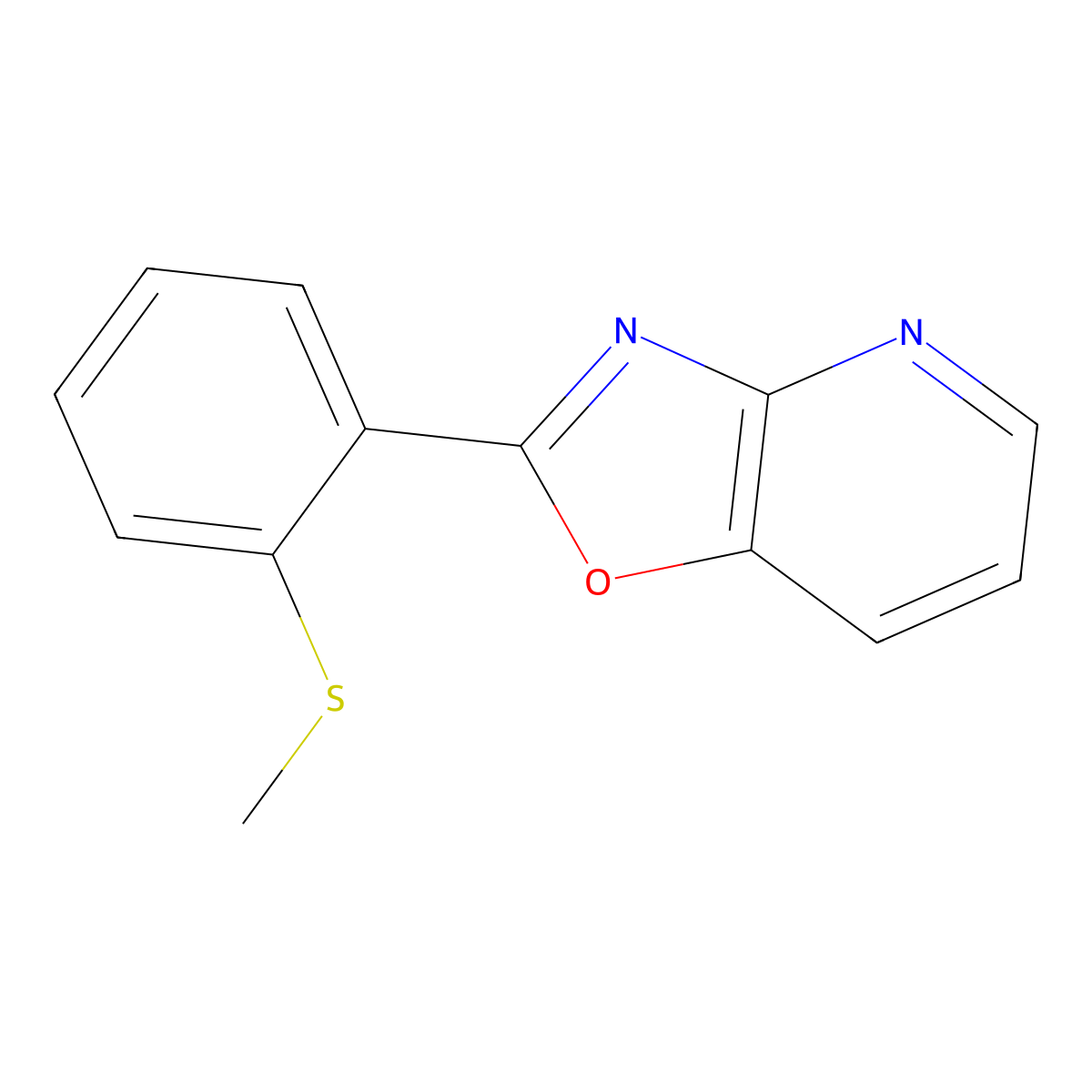 2-(2-(Methylthio)phenyl)oxazolo[4,5-b]pyridine molecular structure, CAS 52333-80-9