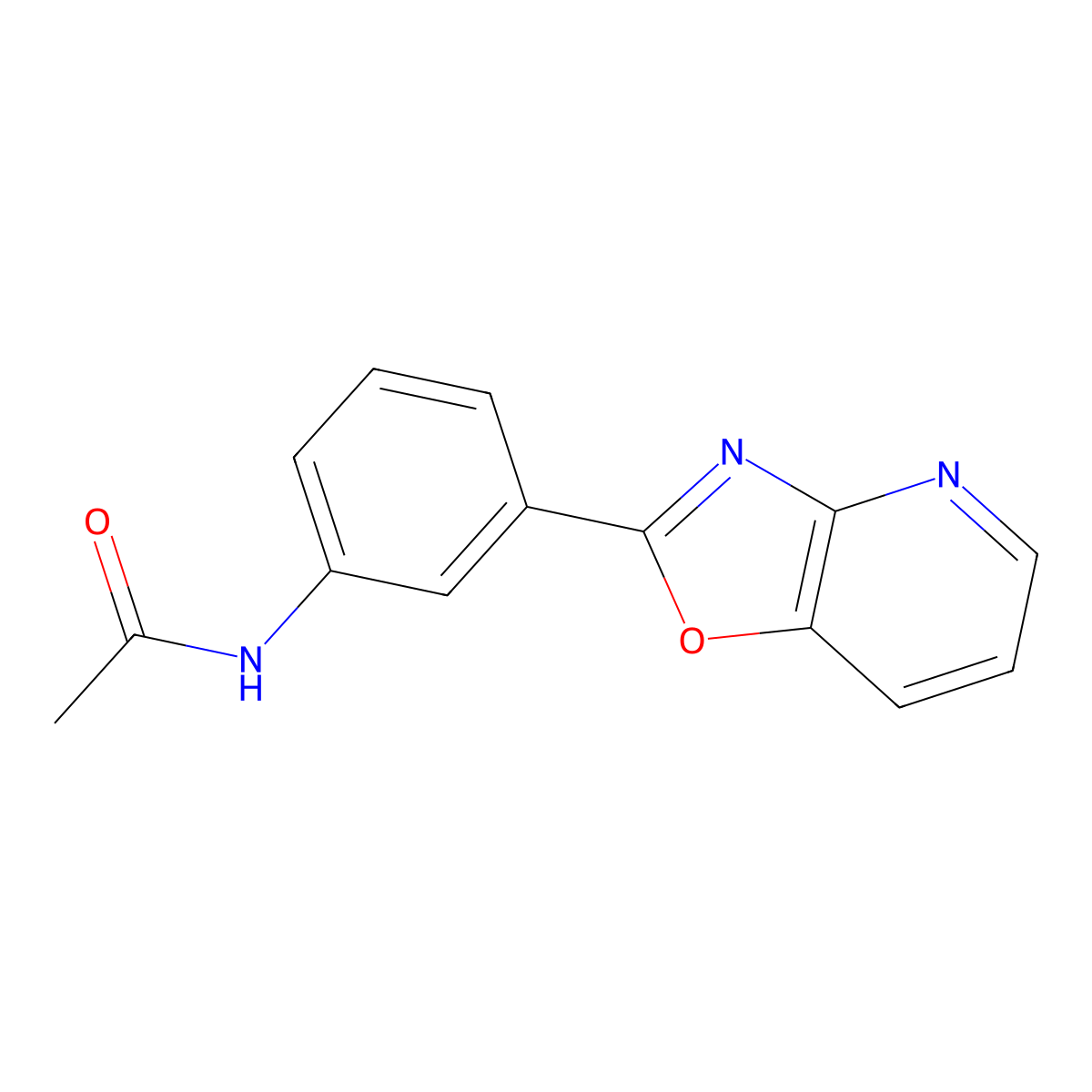 N-(3-(Oxazolo[4,5-b]pyridin-2-yl)phenyl)acetamide molecular structure, CAS 52333-92-3