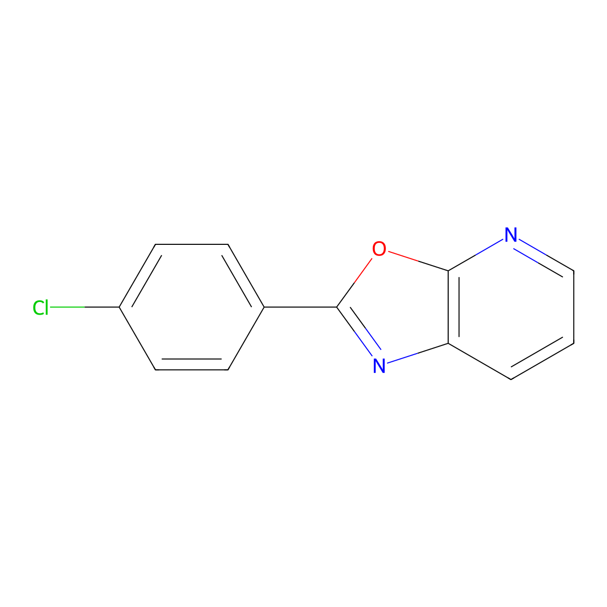 2-(4-Chlorophenyl)oxazolo[5,4-b]pyridine molecular structure, CAS 52334-06-2