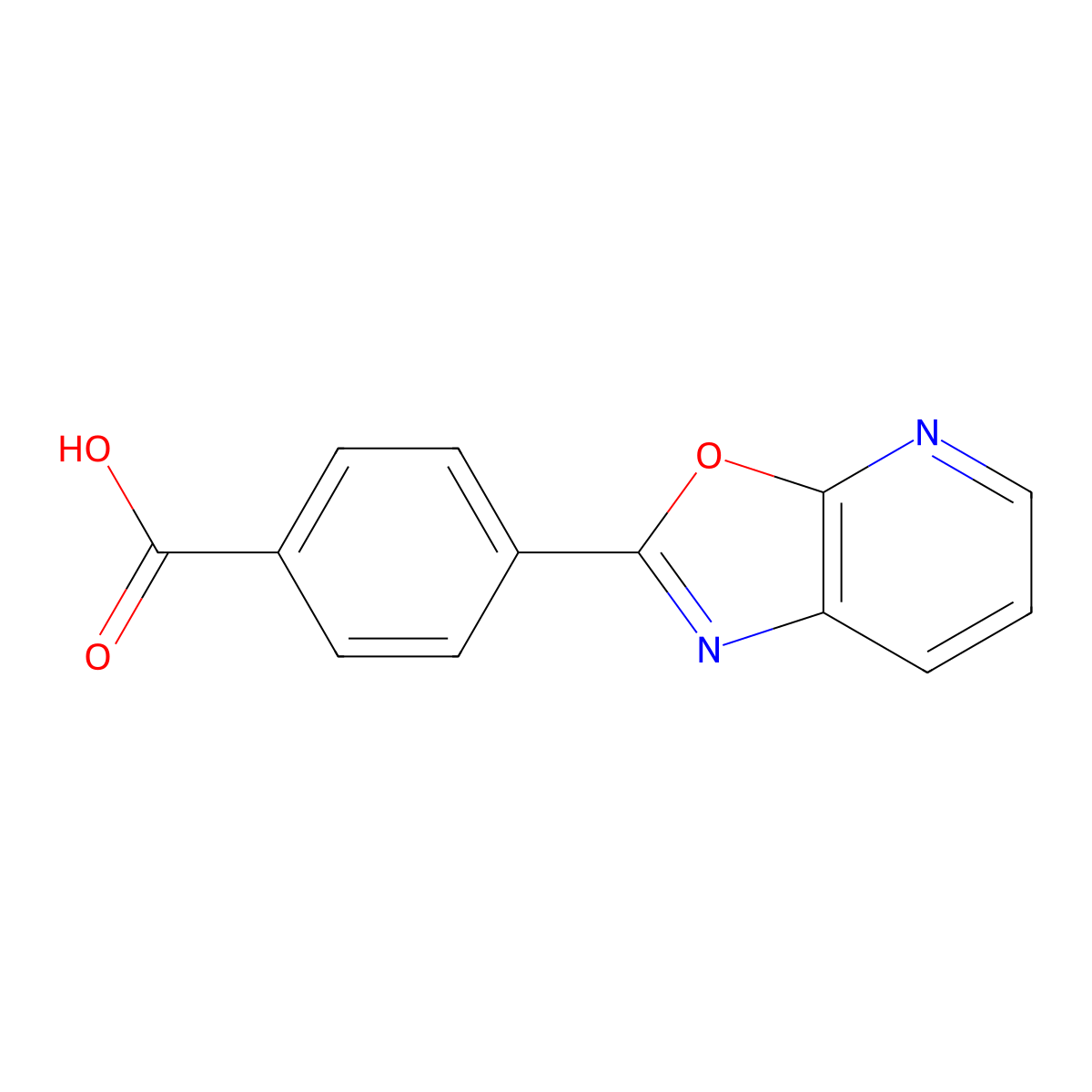 4-(Oxazolo[5,4-b]pyridin-2-yl)benzoic acid molecular structure, CAS 52334-42-6