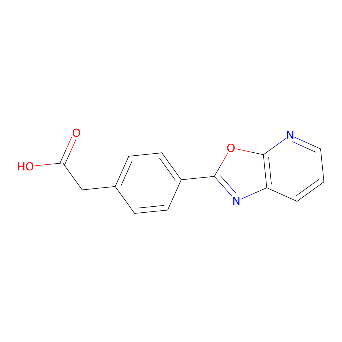 4-[Oxazolo[5,4-b]pyridin-2-yl]phenylacetic Acid molecular structure, CAS 52334-44-8