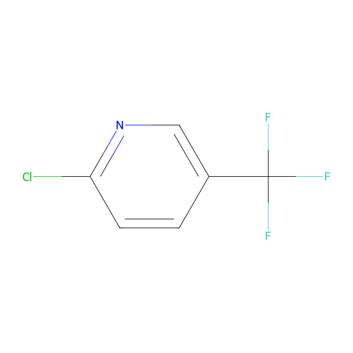 2-Chloro-5-(trifluoromethyl)pyridine molecular structure, CAS 52334-81-3