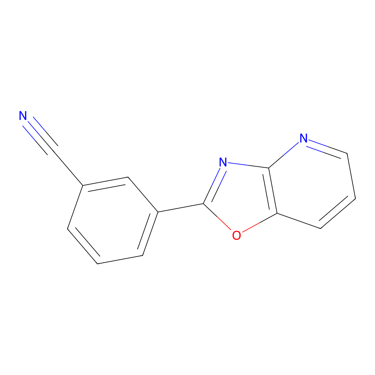 3-oxazolo[4,5-b]pyridin-2-ylBenzonitrile molecular structure, CAS 52334-91-5