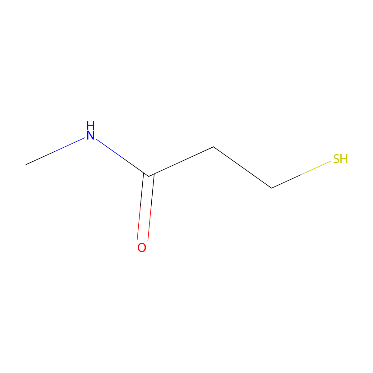 3-Mercapto-N-methylpropanamide molecular structure, CAS 52334-99-3