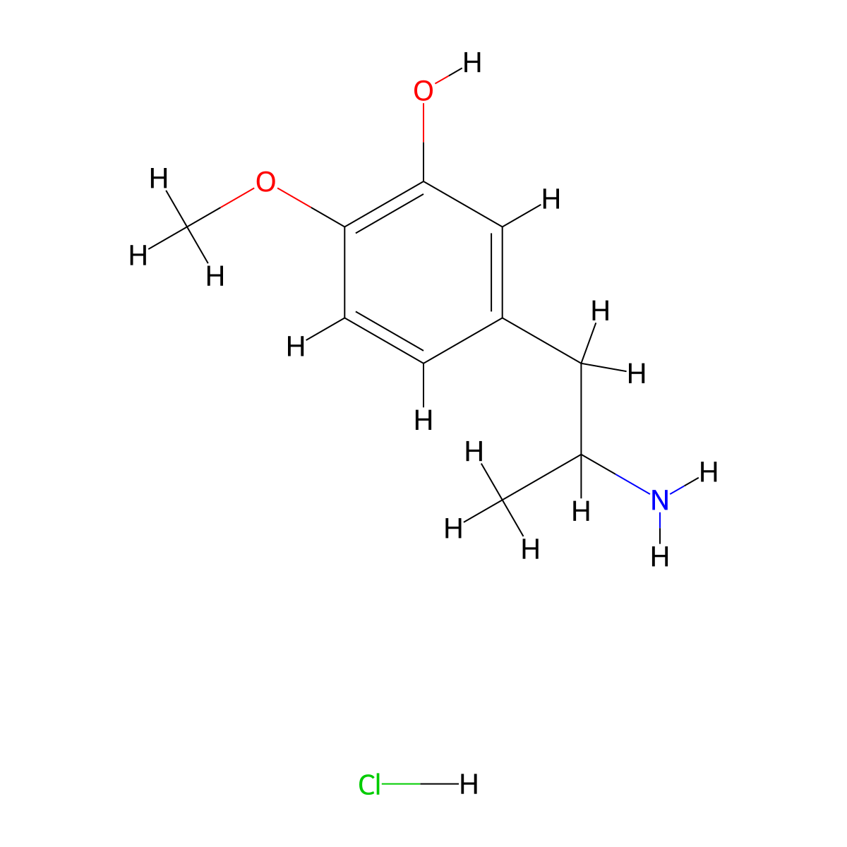 5-(2-Aminopropyl)-2-methoxyphenol hydrochloride molecular structure, CAS 52336-33-1