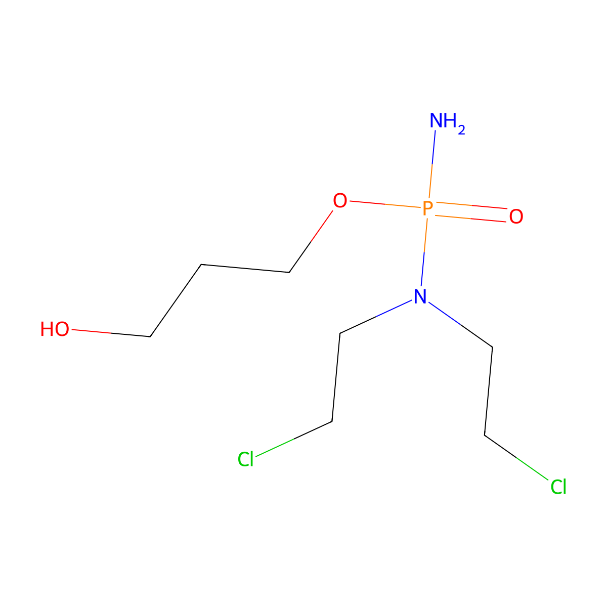 3-Hydroxypropyl N,N-bis(2-chloroethyl)phosphorodiamidate molecular structure, CAS 52336-54-6