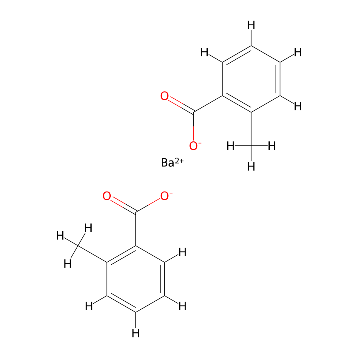 Benzoic acid, 2-methyl-, barium salt (2:1) molecular structure, CAS 52337-77-6