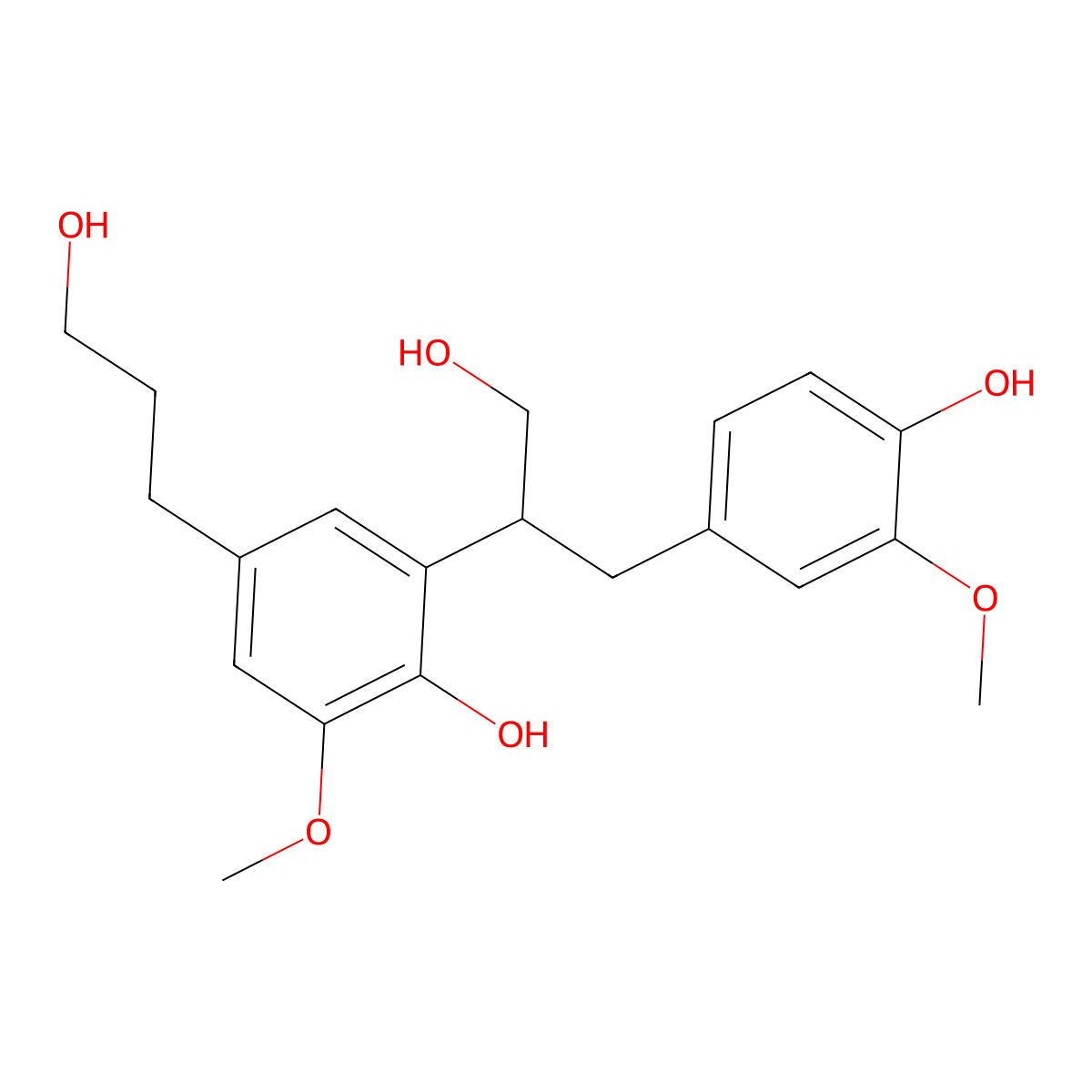 Tetrahydrodehydrodiconiferyl alcohol molecular structure, CAS 5234-70-8