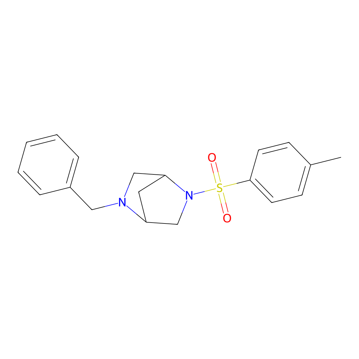 (1S,4S)-2-(4-toluenesulfonyl)-5-phenylmethyl-2,5-diazabicyclo[2.2.1]heptane molecular structure, CAS 5234-72-0
