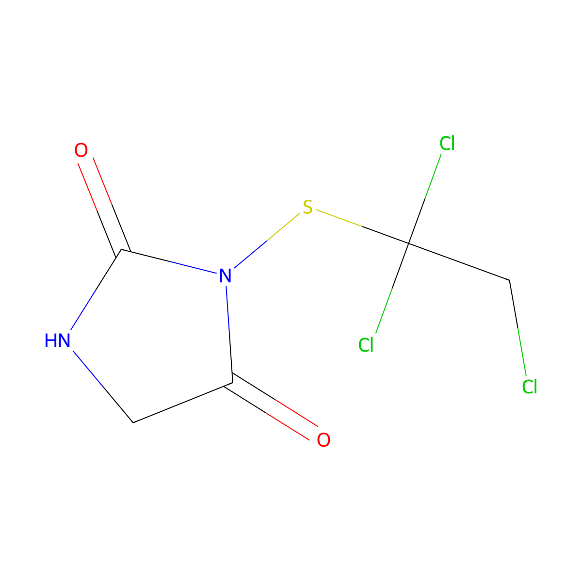 Hydantoin, 3-[(1,1,2-Trichloroethylthio)]- molecular structure, CAS 5235-26-7