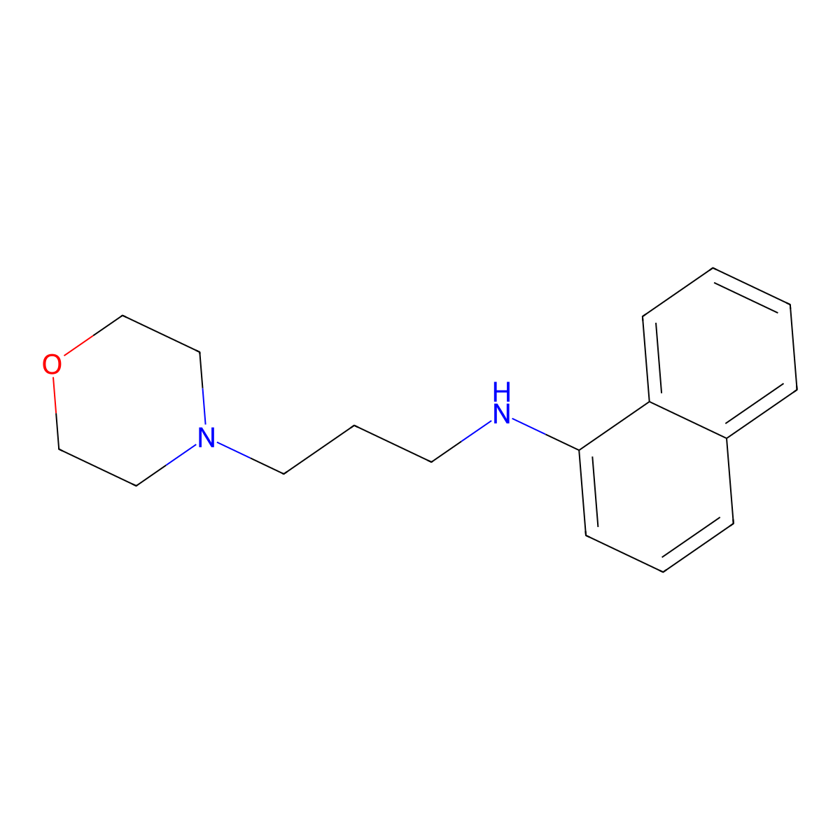 4-Morpholinepropanamine, N-1-naphthalenyl- molecular structure, CAS 5235-82-5
