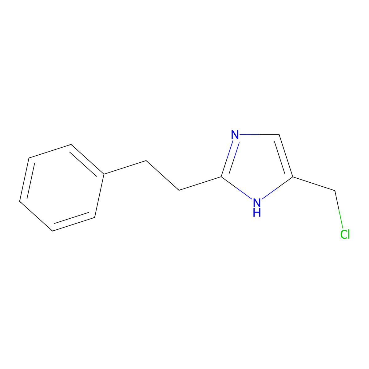 4-(Chloromethyl)-2-(2-phenylethyl)-1H-imidazole molecular structure, CAS 52353-81-8