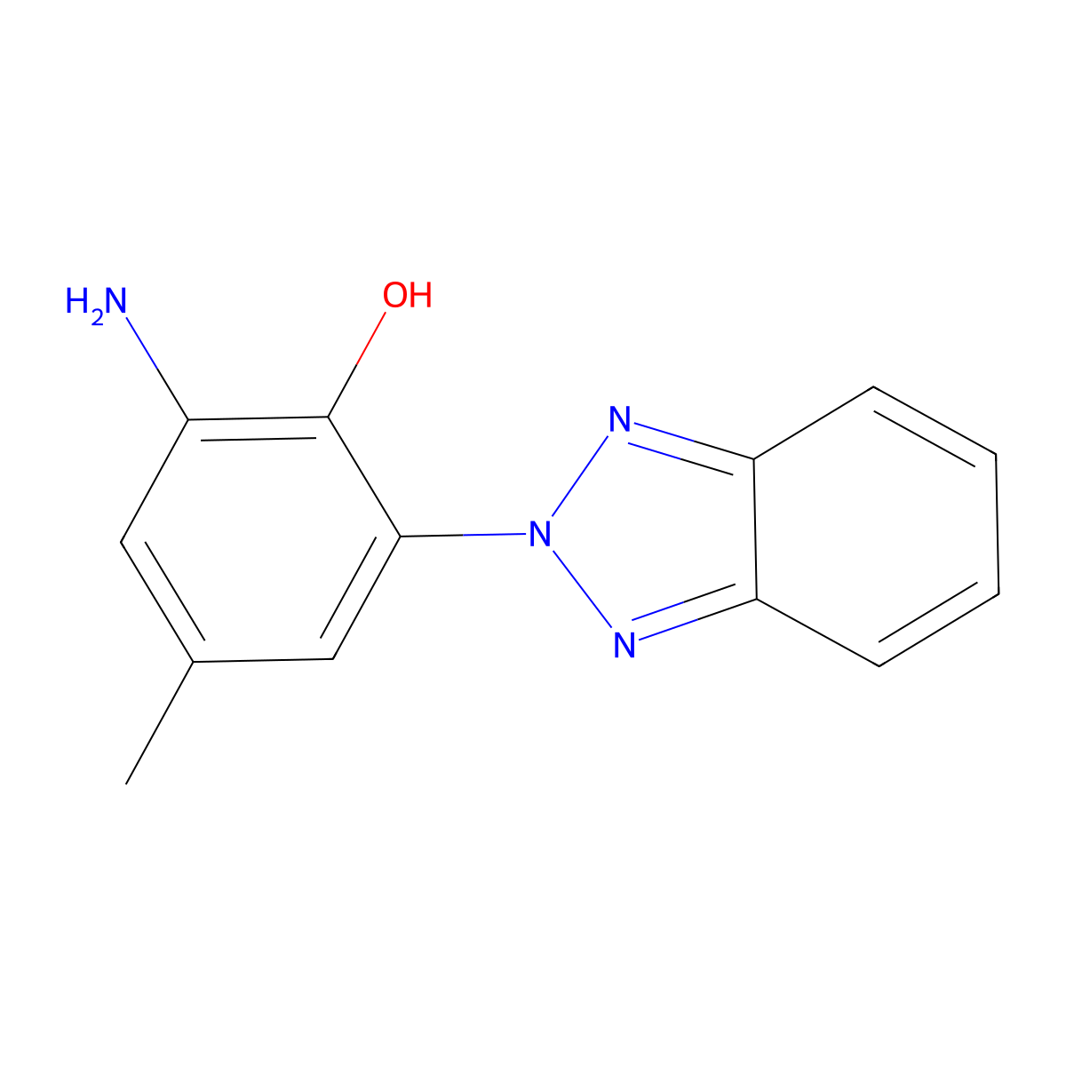 2-Amino-6-(2H-1,2,3-benzotriazol-2-yl)-4-methylphenol molecular structure, CAS 52357-20-7