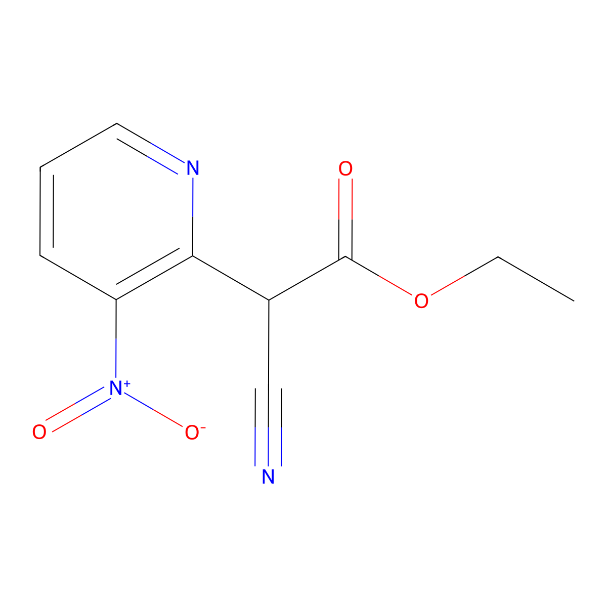 Ethyl 2-cyano-2-(3-nitropyridin-2-yl)acetate molecular structure, CAS 5236-72-6