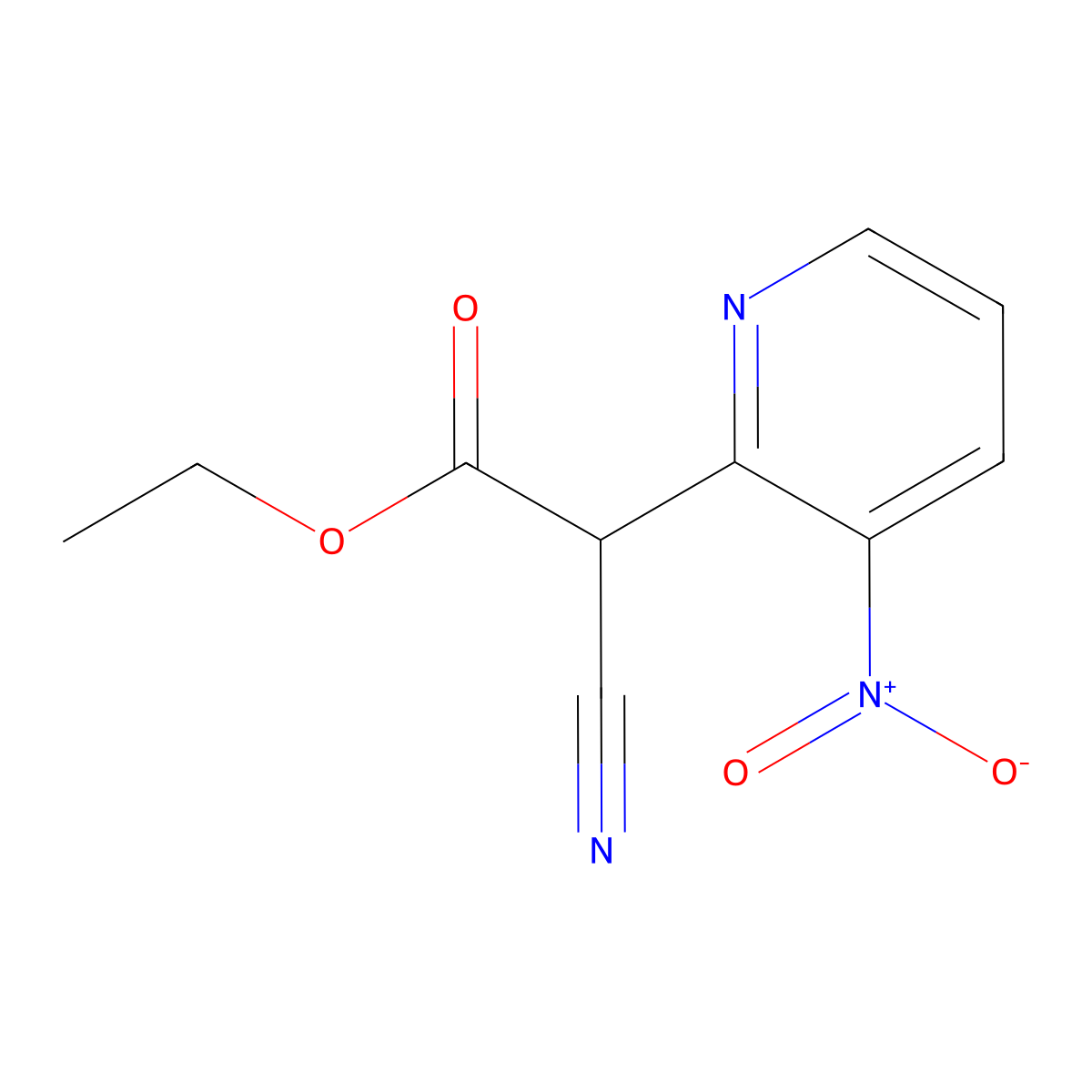 Ethyl 2-cyano-2-(3-nitropyridin-2-yl)acetate molecular structure, CAS 5236-72-6