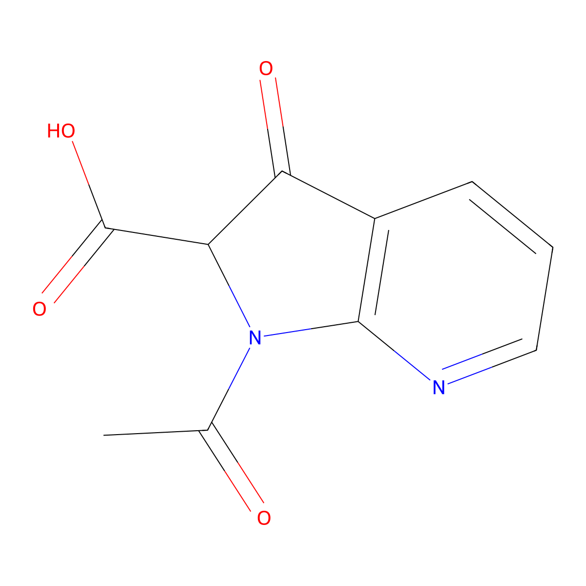 1-Acetyl-3-oxo-2,3-dihydro-1h-pyrrolo[2,3-b]pyridine-2-carboxylic acid molecular structure, CAS 5236-78-2