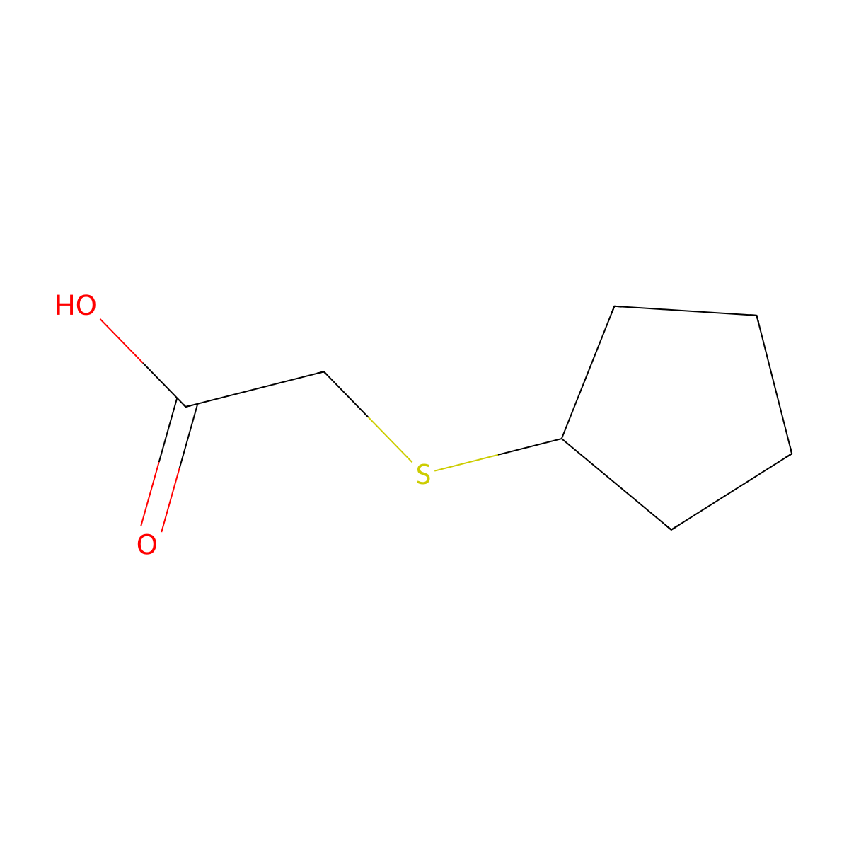 2-(Cyclopentylsulfanyl)acetic acid molecular structure, CAS 52363-14-1
