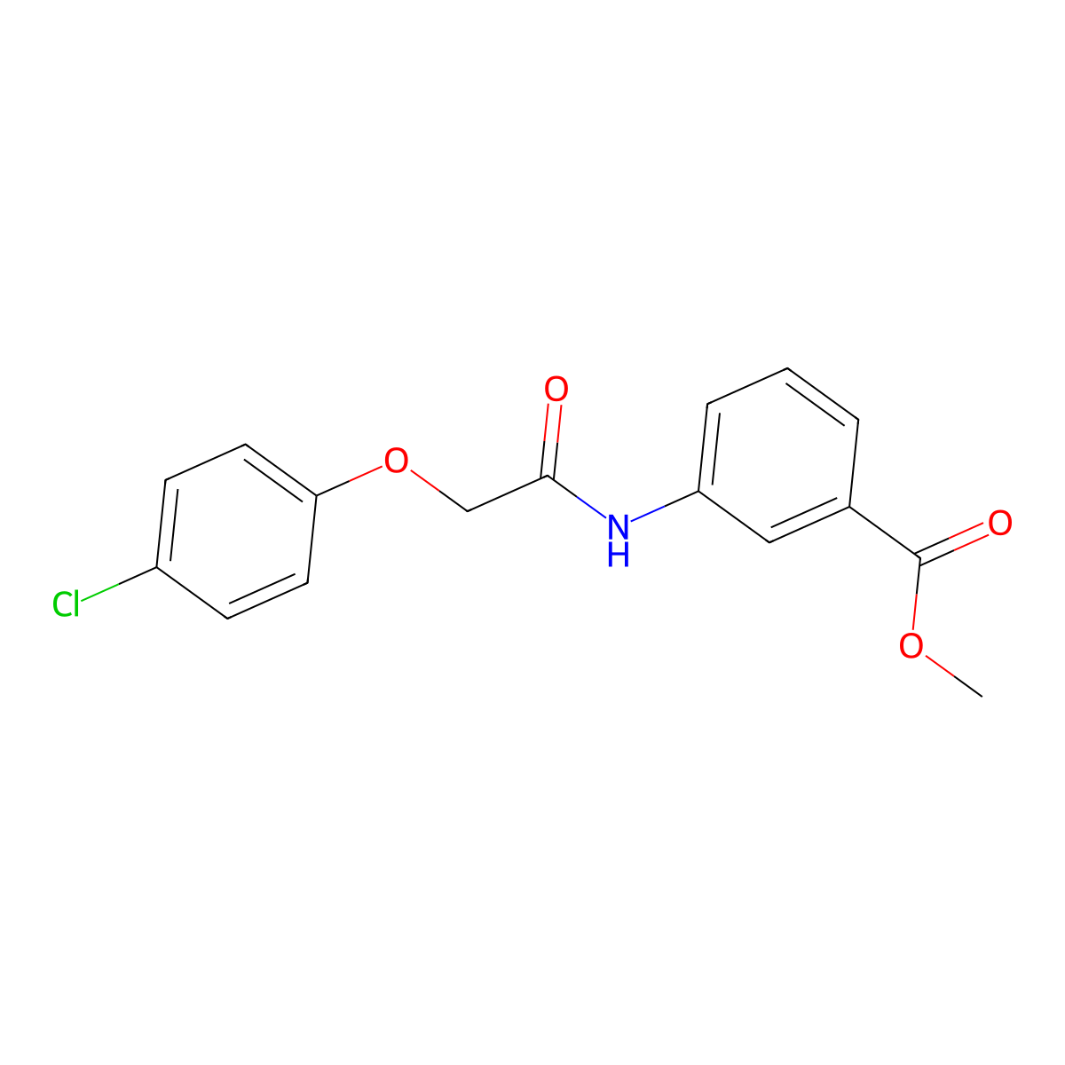 Methyl 3-{[(4-chlorophenoxy)acetyl]amino}benzoate molecular structure, CAS 5237-32-1