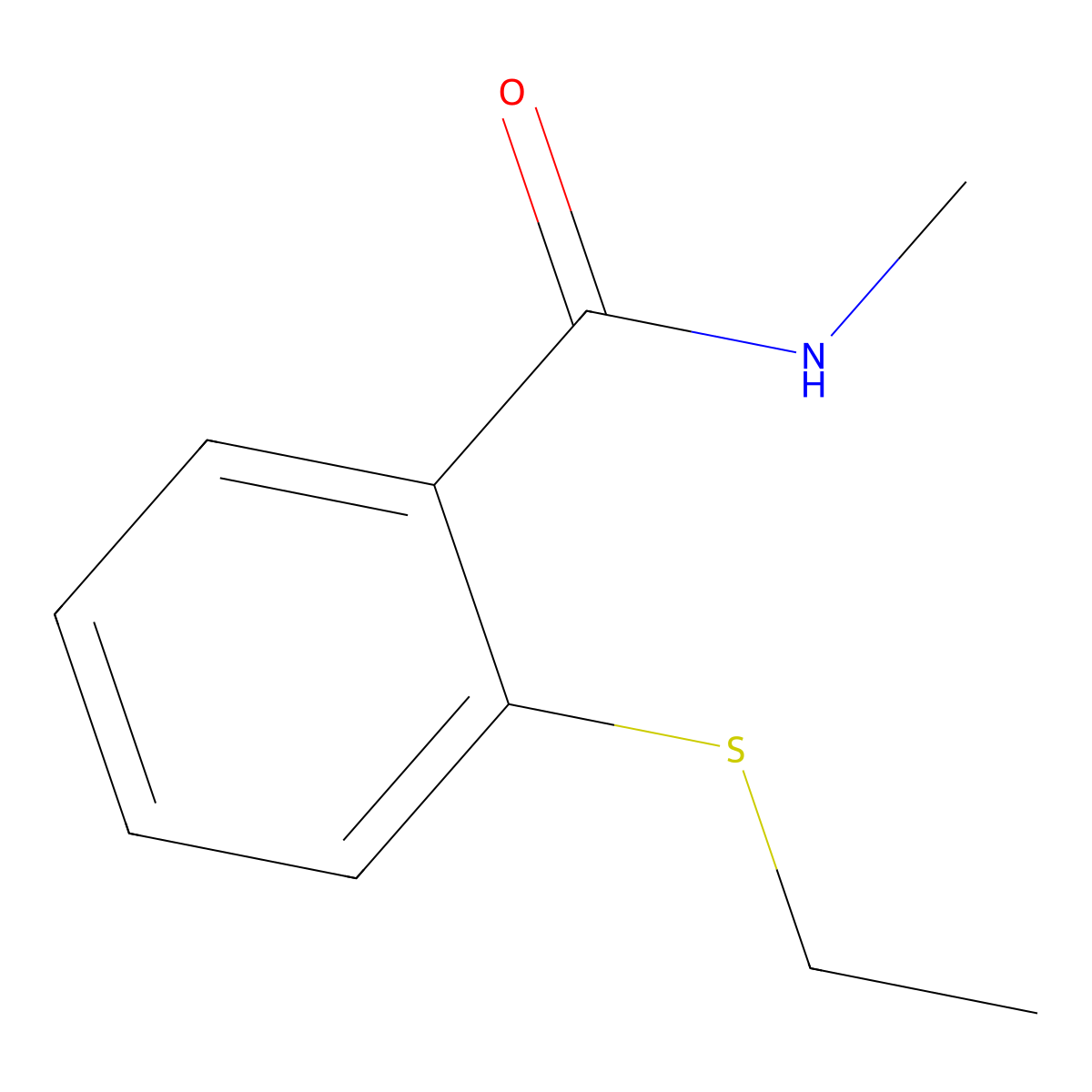 2-(ethylsulfanyl)-N-methylbenzamide molecular structure, CAS 52370-14-6