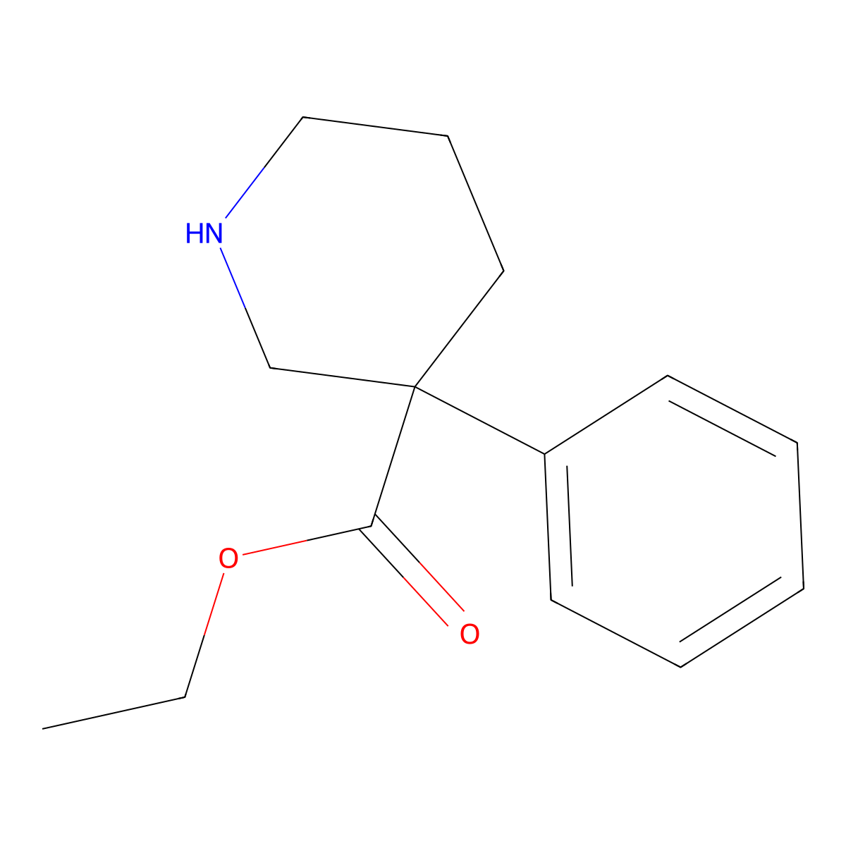 Ethyl 3-phenylpiperidine-3-carboxylate molecular structure, CAS 52370-89-5