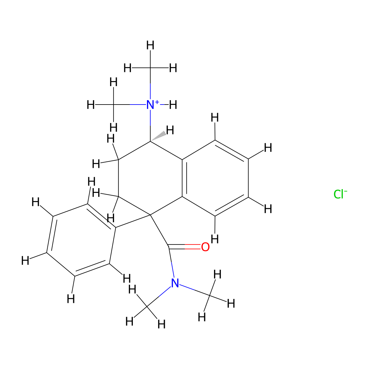 1-Naphthamide, 1,2,3,4-tetrahydro-4-(dimethylamino)-N,N-dimethyl-1-phenyl-, hydrochloride, (E)- molecular structure, CAS 52371-51-4