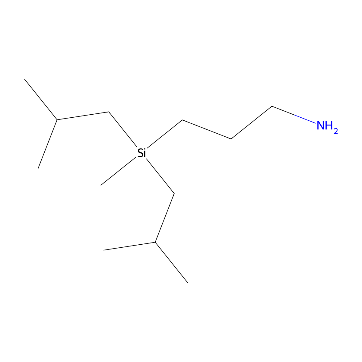 1-Propanamine, 3-(methylbis(2-methylpropyl)silyl)- molecular structure, CAS 52371-79-6