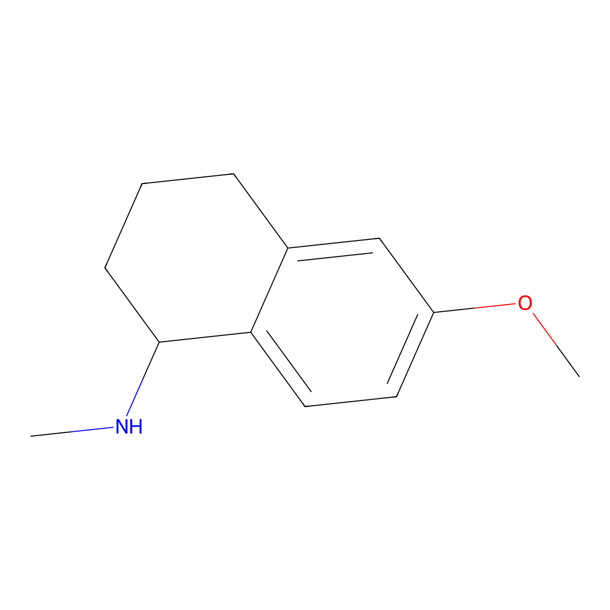 6-methoxy-N-methyl-1,2,3,4-tetrahydronaphthalen-1-amine molecular structure, CAS 52373-04-3