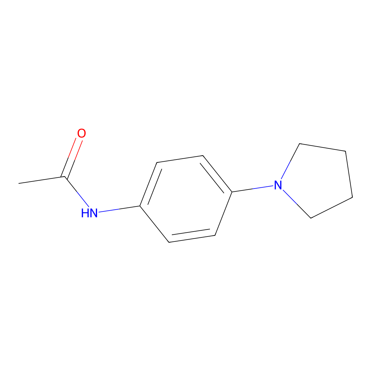 N-(4-(Pyrrolidin-1-yl)phenyl)acetamide molecular structure, CAS 52373-51-0