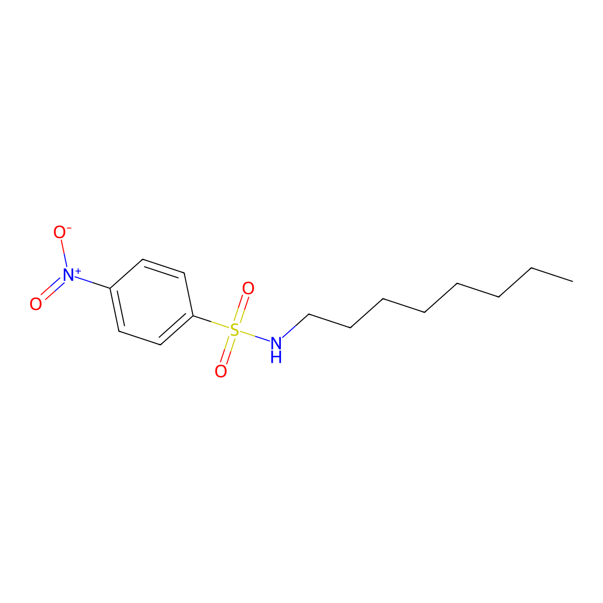 4-Nitro-N-octylbenzenesulfonamide molecular structure, CAS 52374-21-7