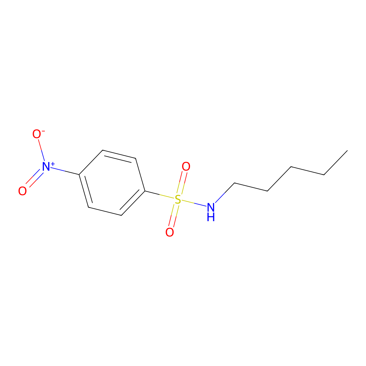 4-nitro-N-pentylbenzenesulfonamide molecular structure, CAS 52374-23-9
