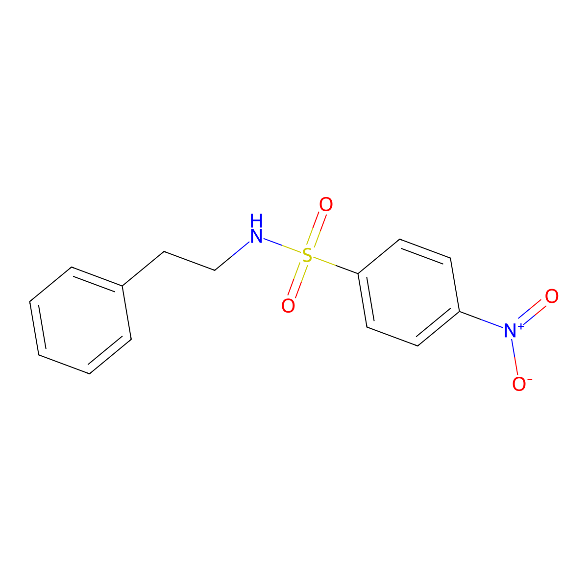4-nitro-N-phenethylbenzenesulfonamide molecular structure, CAS 52374-24-0
