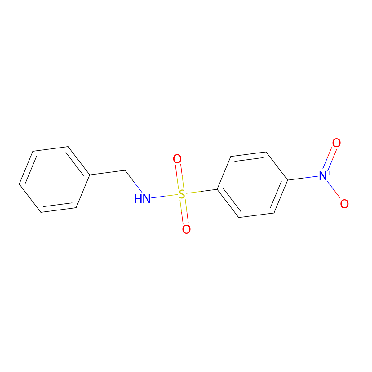 N-benzyl-4-nitrobenzenesulfonamide molecular structure, CAS 52374-25-1