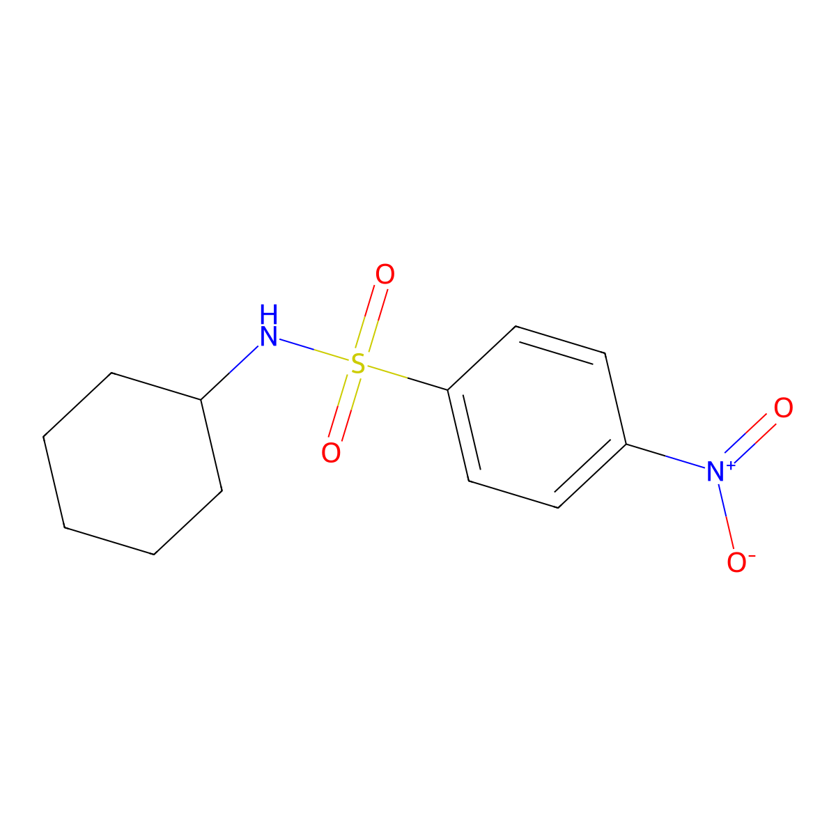 N-cyclohexyl-4-nitrobenzenesulfonamide molecular structure, CAS 52374-26-2