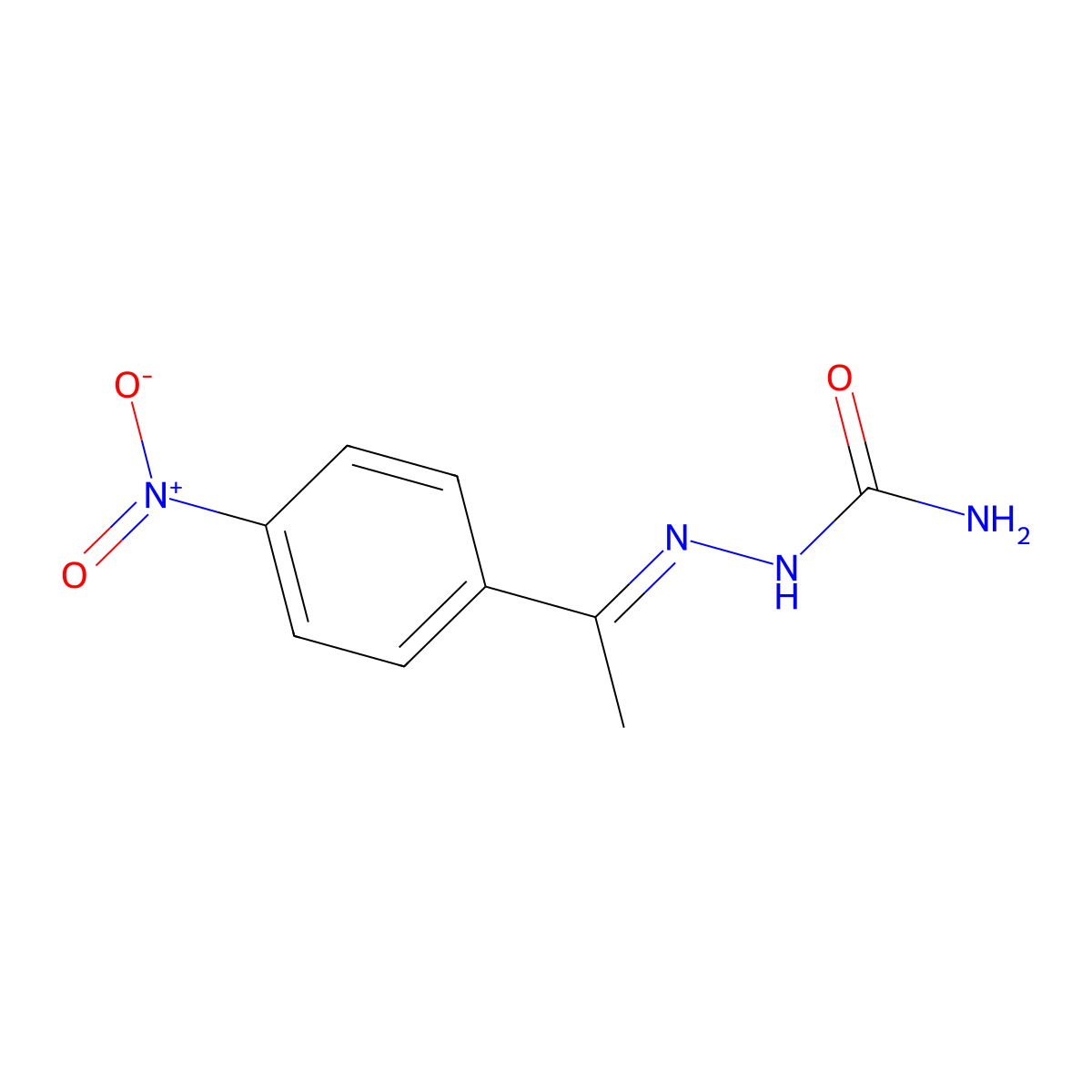 4'-Nitroacetophenone semicarbazone molecular structure, CAS 52376-81-5