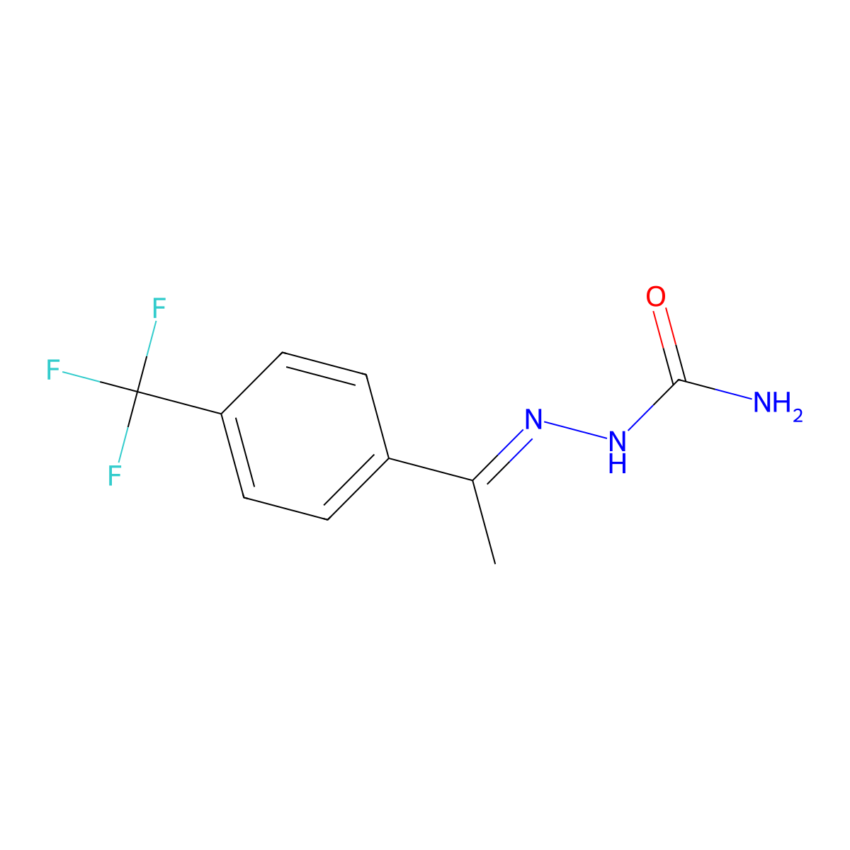 ({1-[4-(Trifluoromethyl)phenyl]ethylidene}amino)urea molecular structure, CAS 52376-84-8