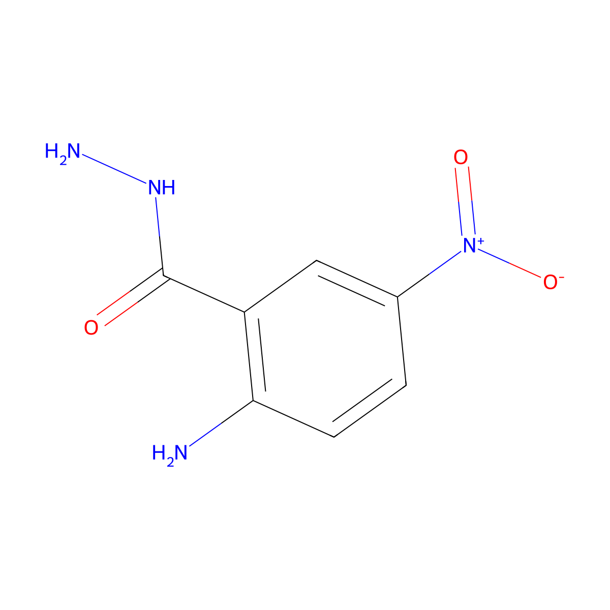 2-Amino-5-nitrobenzohydrazide molecular structure, CAS 52377-70-5
