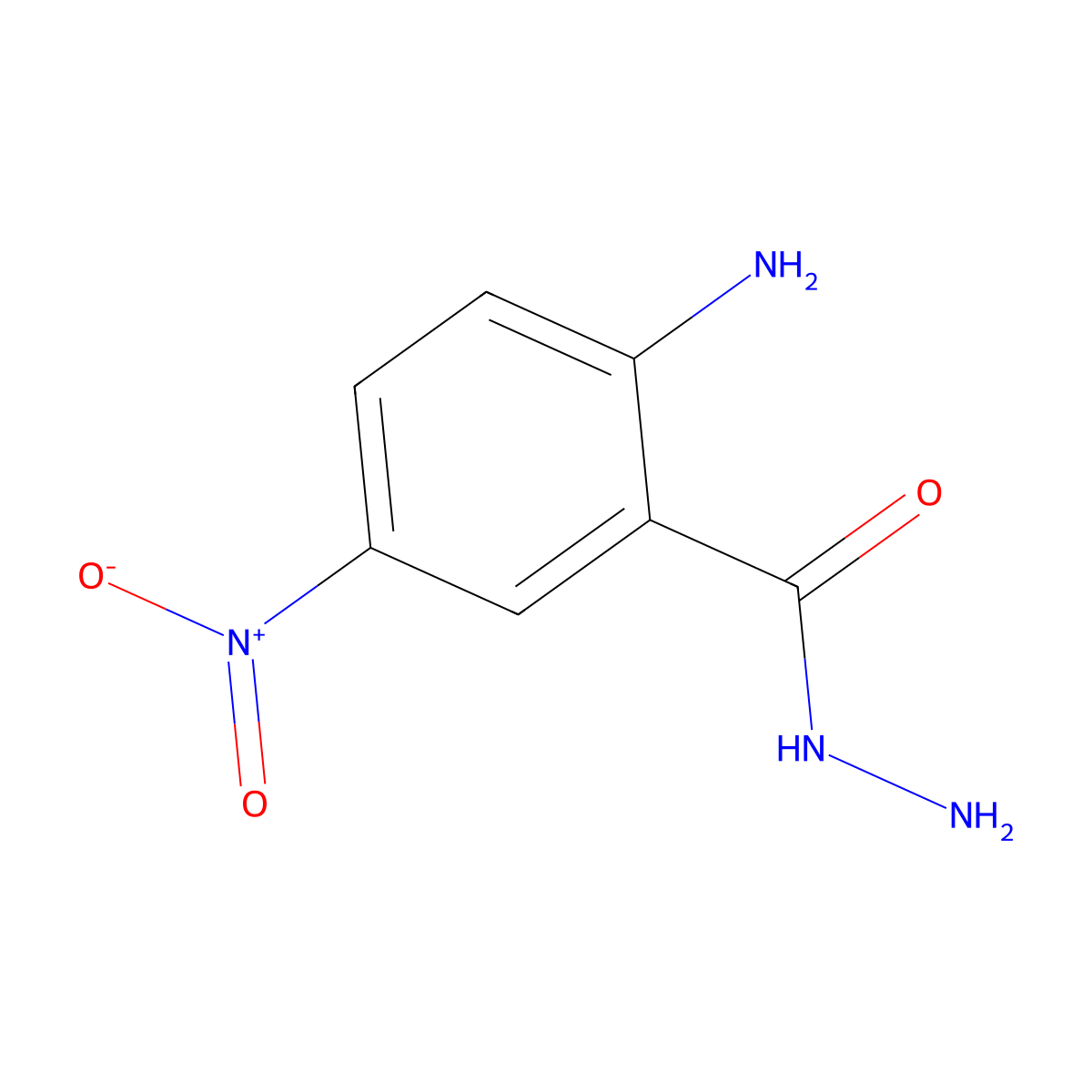 2-Amino-5-nitrobenzohydrazide molecular structure, CAS 52377-70-5