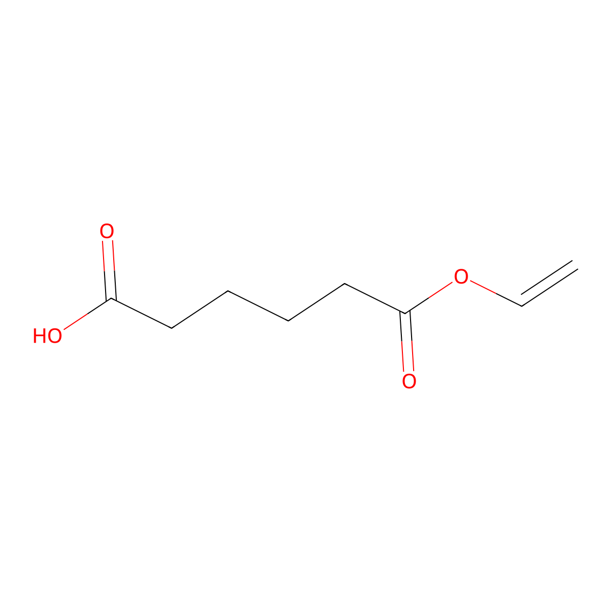 Vinyl hydrogen adipate molecular structure, CAS 5238-38-0