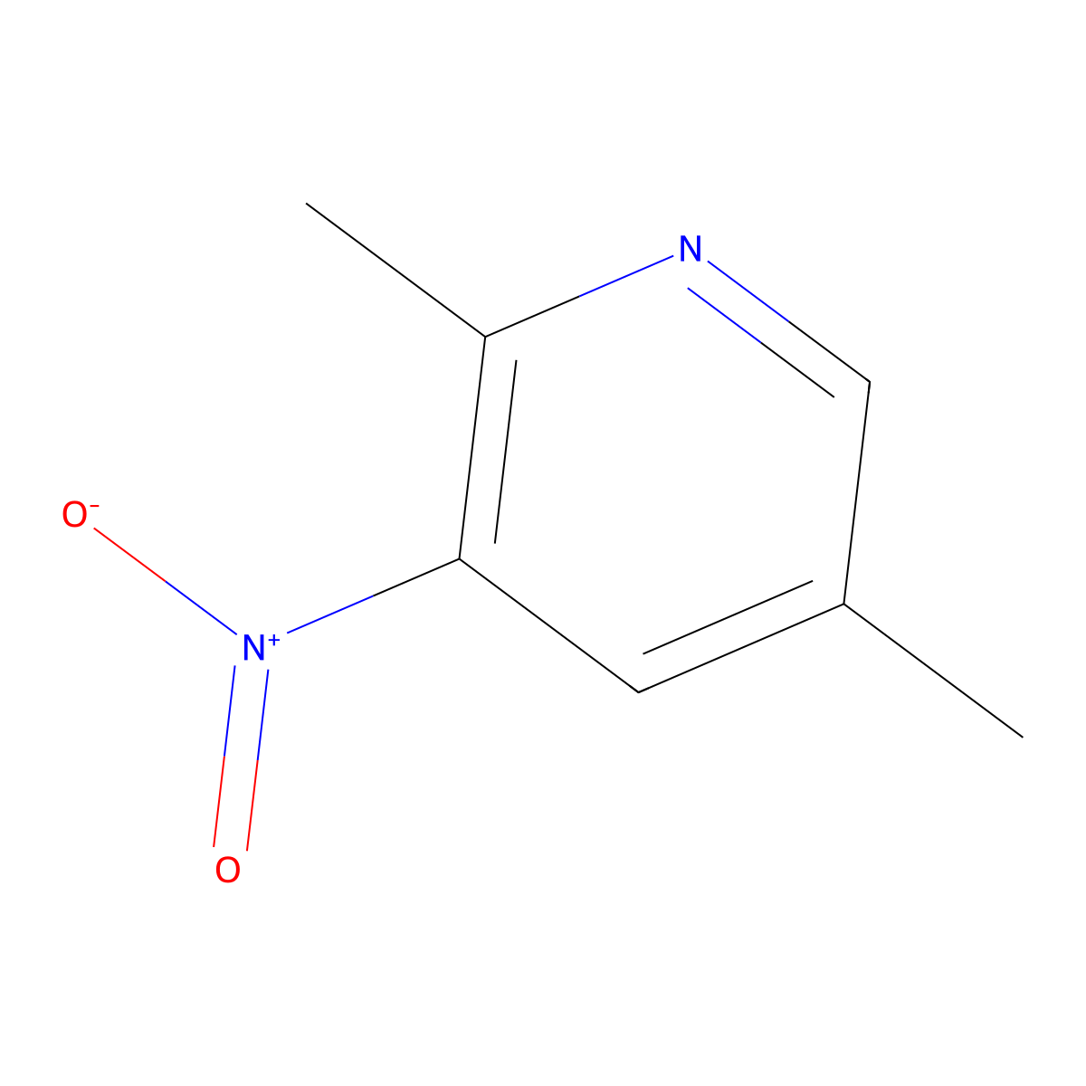 2,5-Dimethyl-3-nitropyridine molecular structure, CAS 52381-06-3