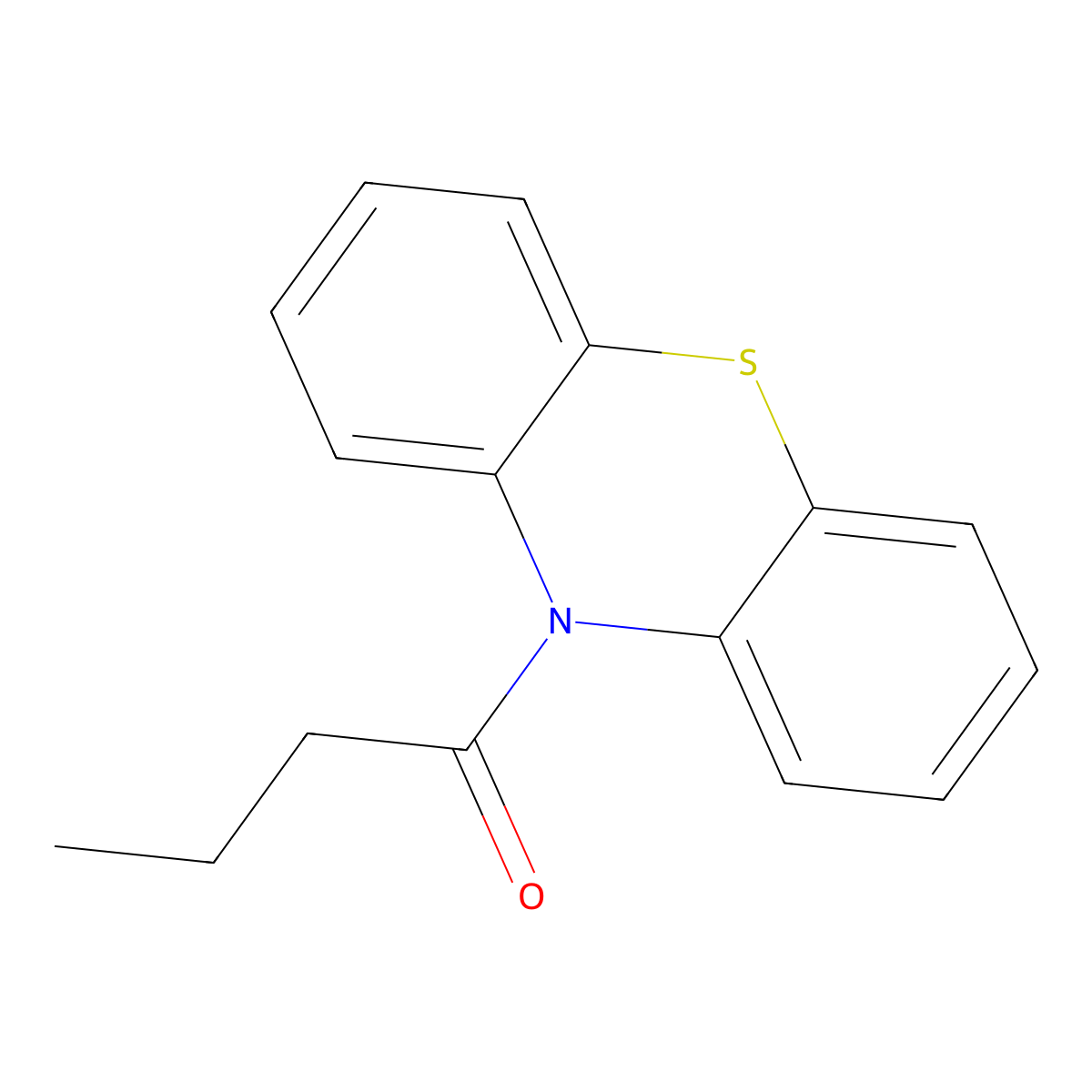 10H-Phenothiazine, 10-(1-oxobutyl)- molecular structure, CAS 52382-17-9
