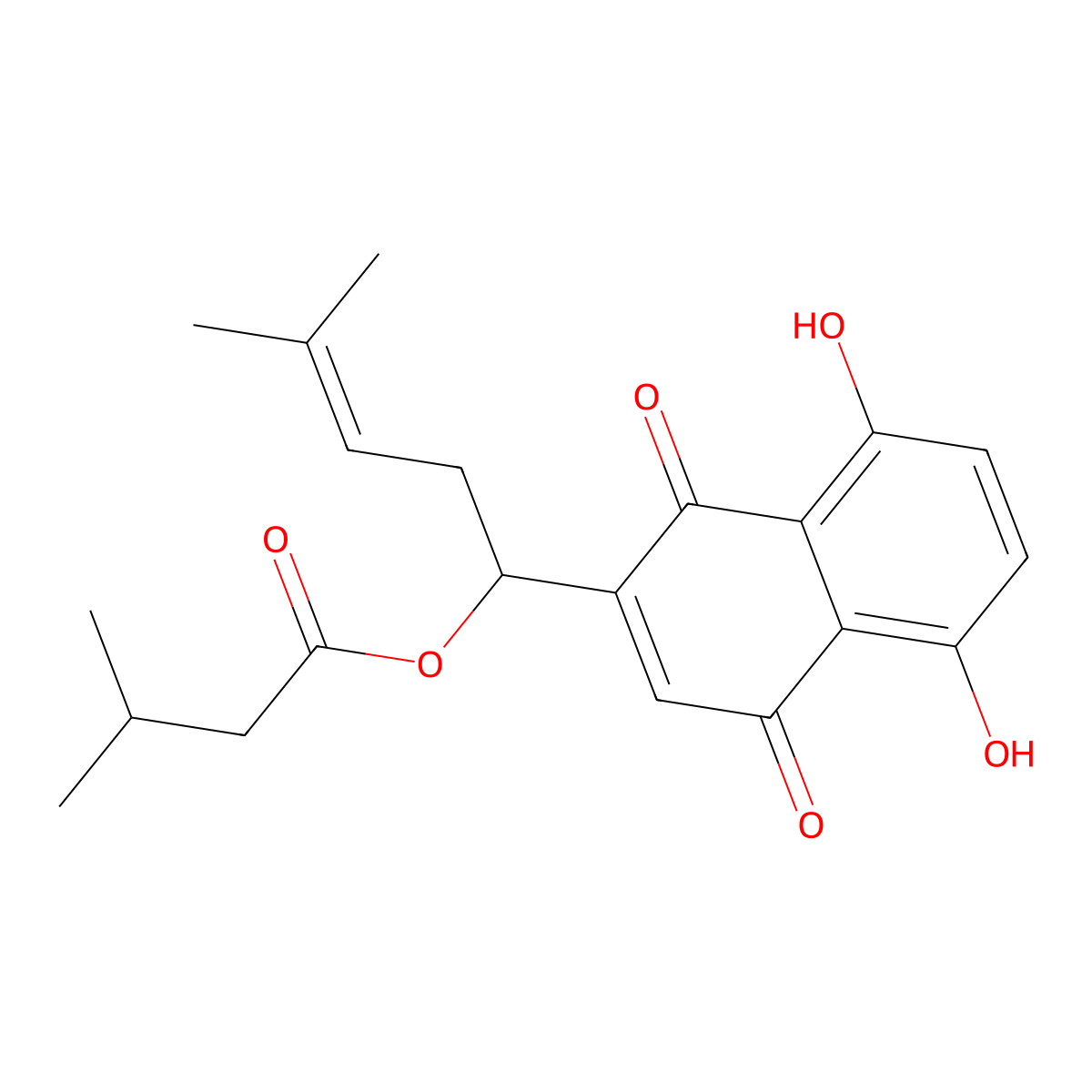 Isovalerylshikonin molecular structure, CAS 52387-14-1