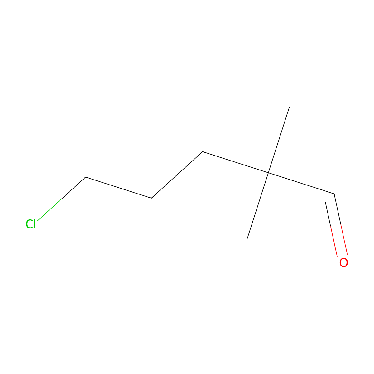 5-Chloro-2,2-dimethylpentanal molecular structure, CAS 52387-40-3