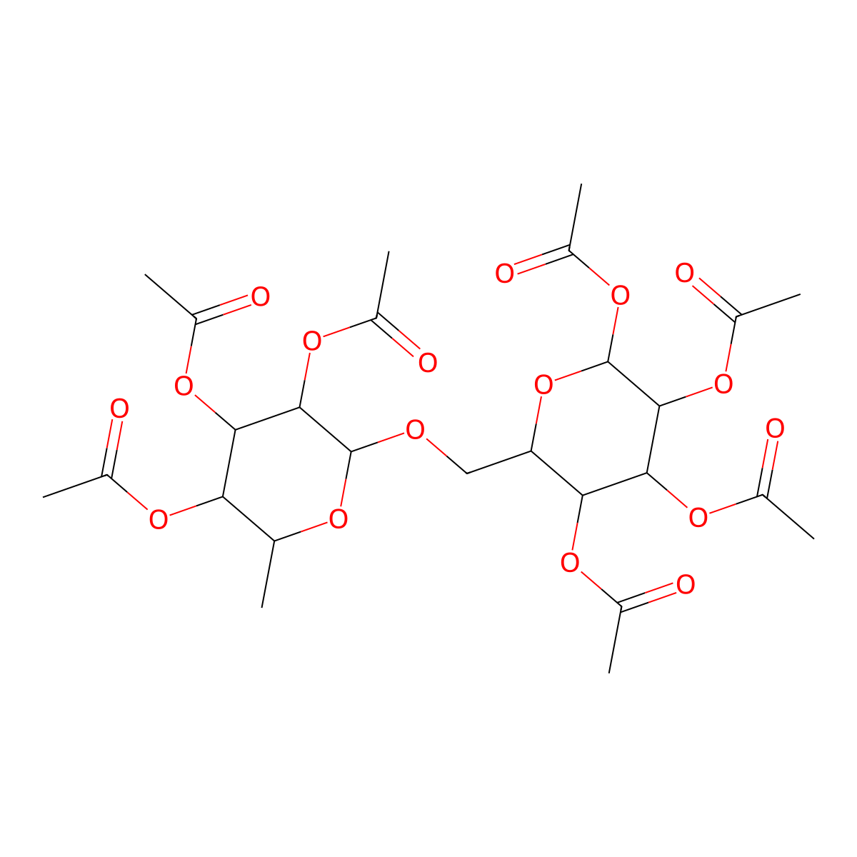 Rutinose heptaacetylrutinose molecular structure, CAS 5239-09-8