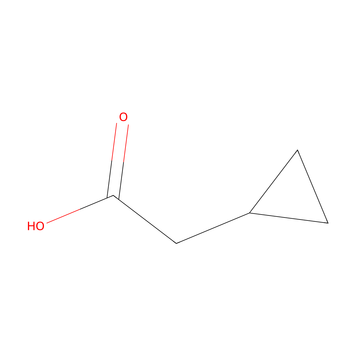Cyclopropaneacetic acid molecular structure, CAS 5239-82-7