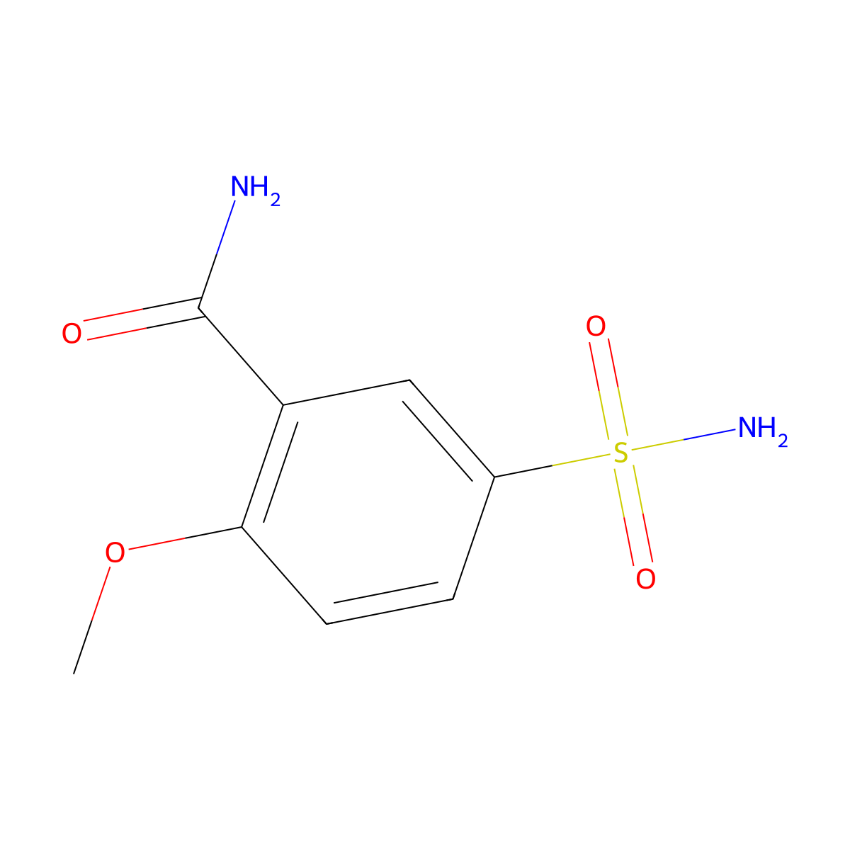 2-Methoxy-5-sulfamoylbenzamide molecular structure, CAS 52395-25-2