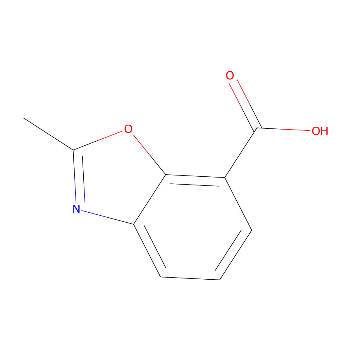 2-Methyl-1,3-benzoxazole-7-carboxylic acid molecular structure, CAS 52395-92-3