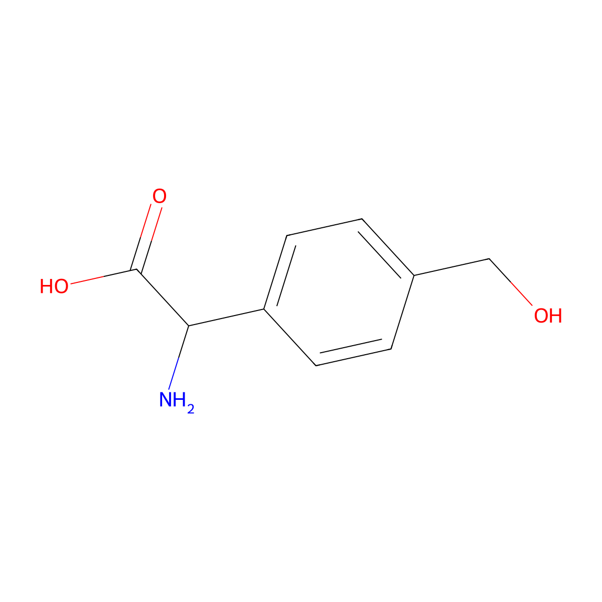 2-Amino-2-[4-(hydroxymethyl)phenyl]acetic acid molecular structure, CAS 52396-20-0