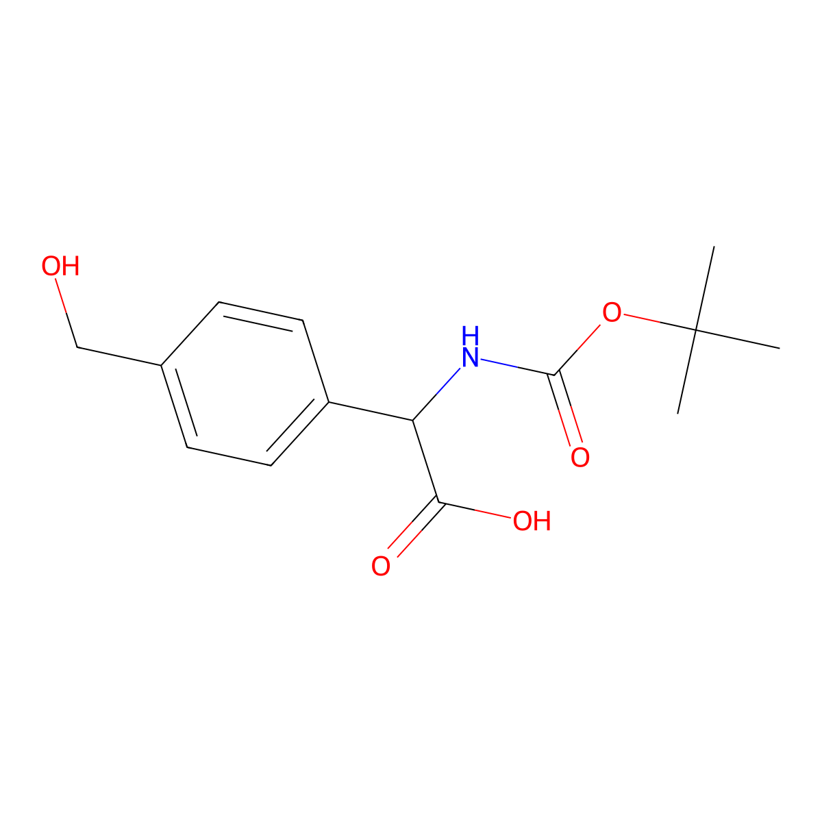 2-{[(Tert-butoxy)carbonyl]amino}-2-[4-(hydroxymethyl)phenyl]acetic acid molecular structure, CAS 52396-21-1